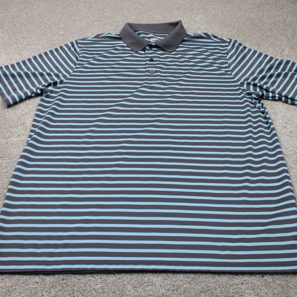 Reebok Golf Polo Shirt Men 2XL XXL-Tall Blue/Gray Contrast Collar S/S Pullover - Picture 2 of 13